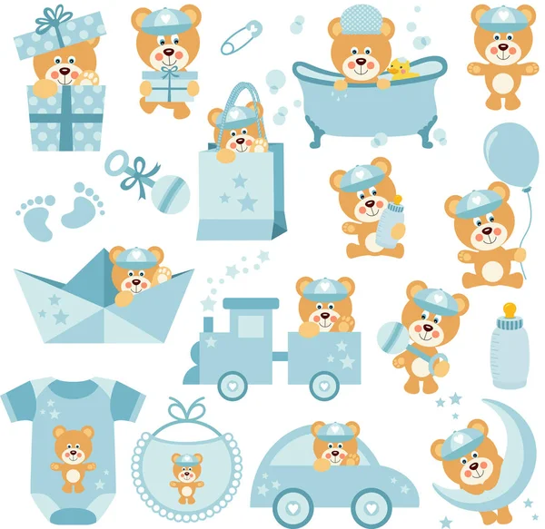 Oyuncak ayıcığı olan dijital elementler.