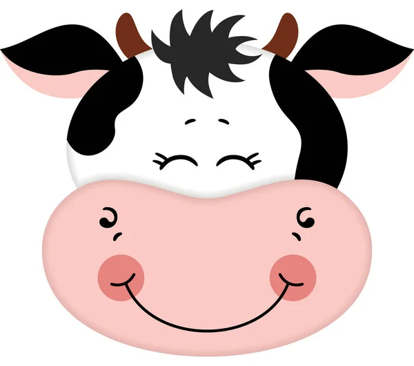 Cute Face Happy Cow —  Vetores de Stock