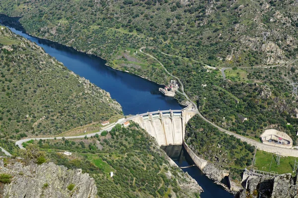 Panoramic View Saucelle Dam Douro River — Stock Photo, Image