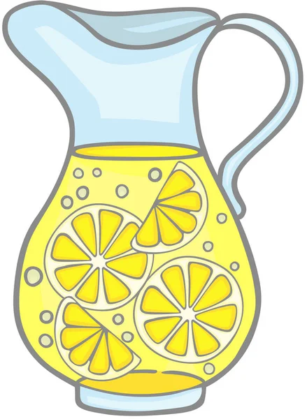 Limonata Rinfrescante Brocca Vetro — Vettoriale Stock