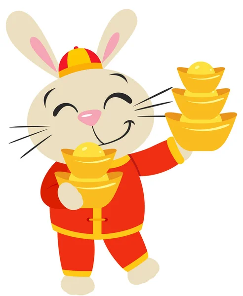 Милый Китайский Зодиак Кролик Новым 2023 Годом — стоковый вектор