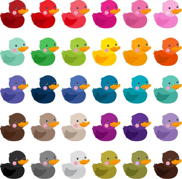 Ensemble Canards Caoutchouc Coloré — Image vectorielle