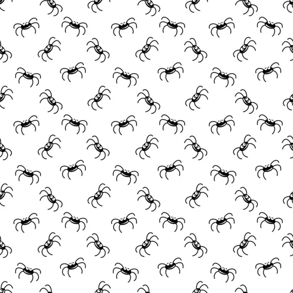 Patrón Fondo Sin Costuras Con Araña Negra — Vector de stock