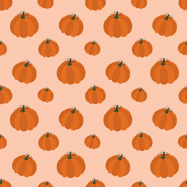 Seamless Pattern Autumn Pumpkins — Stock Vector