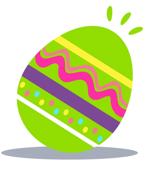 有趣的倾斜绿色复活节彩蛋 — 图库矢量图片