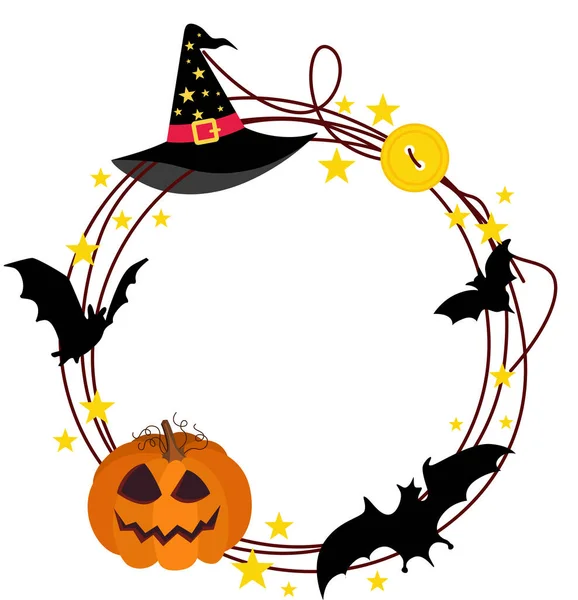 Cadre Rond Pour Les Vacances Halloween — Image vectorielle