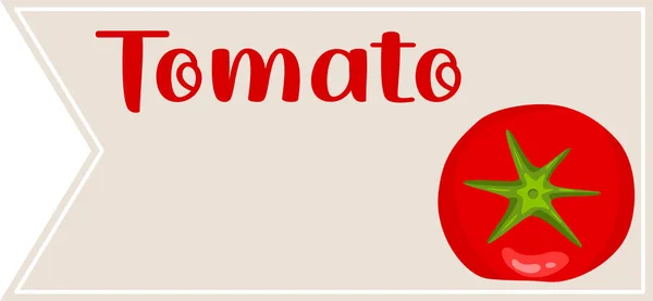 Λευκό Αυτοκόλλητο Ετικέτας Κόκκινης Τομάτας — Διανυσματικό Αρχείο
