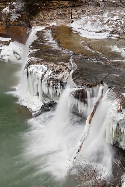 Cascada de invierno en Indiana — Foto de Stock