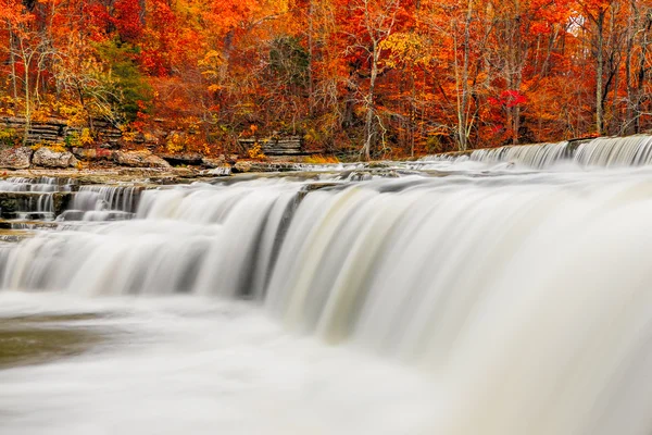 Flowing Water and Fall Leaves — Stock Photo, Image