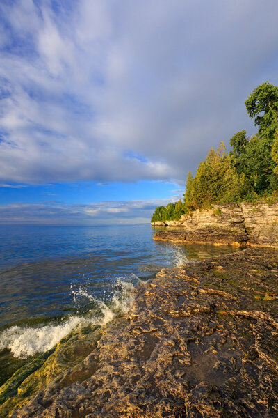 Rocky Coastline at Cave Point