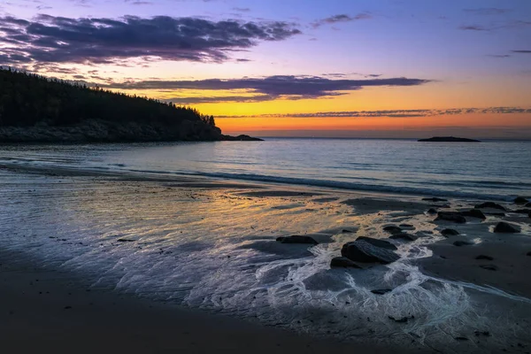 New England Sky Painted Beautiful Colors Just Sunrise Sand Beach — Stock Photo, Image