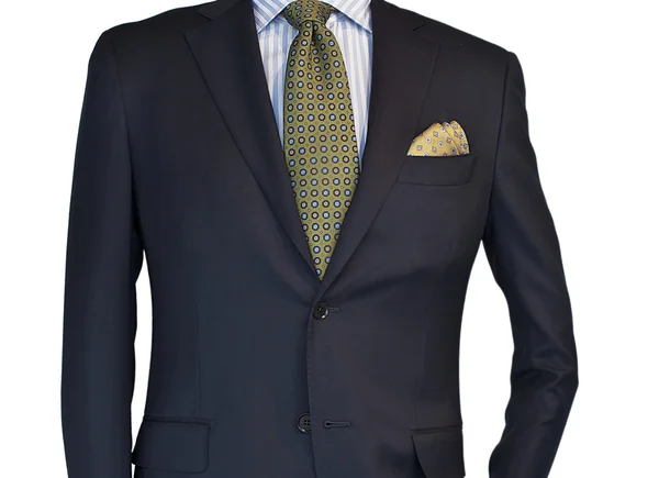 Голубой деловой костюм, рубашка и галстук — стоковое фото