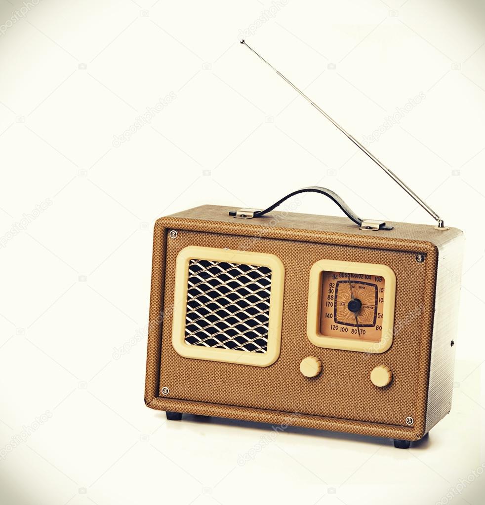 Retro vintage radio set