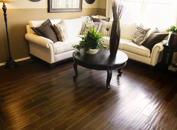 Hard wood flooring in living room area — Stock Photo, Image