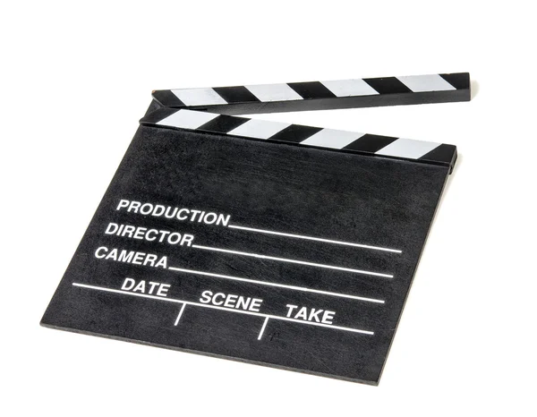 Clapper board on white background — Stock Photo, Image