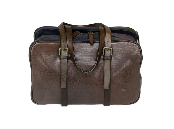 Kahverengi şık deri çanta çanta — Stok fotoğraf