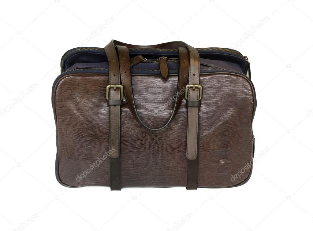 Brown stylish leather bag satchel