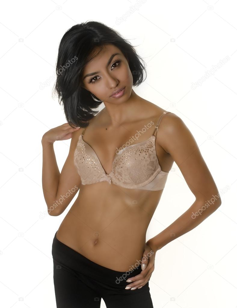 Attractive Young Woman In Bra Stock Photo, Picture and Royalty Free Image.  Image 35718117.