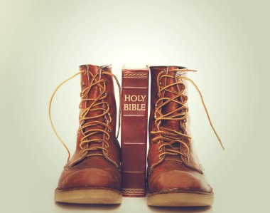 Bible and boots clipart