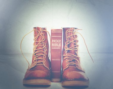 Bible and boots clipart