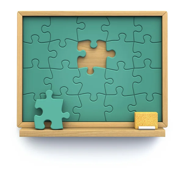 Kara tahta puzzle — Stok fotoğraf