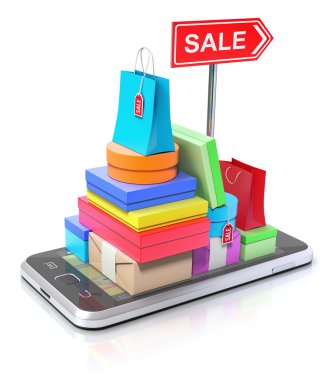alışveriş in, gps harita ve yön tabelası ile Smartphone