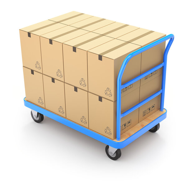 Тележка с коробками
