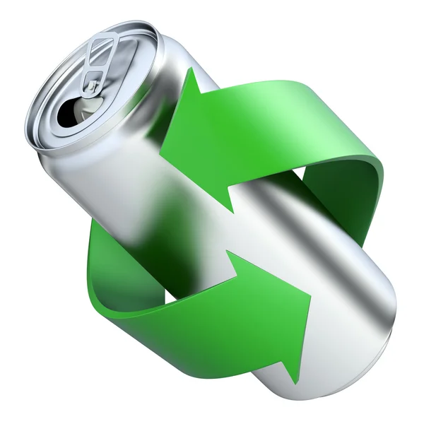 Recycling concept with drink can — Stock Photo, Image