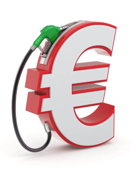 Eurosymbool met gas mondstuk — Stockfoto