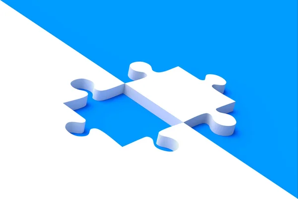 Puzzle su sfondo blu — Foto Stock