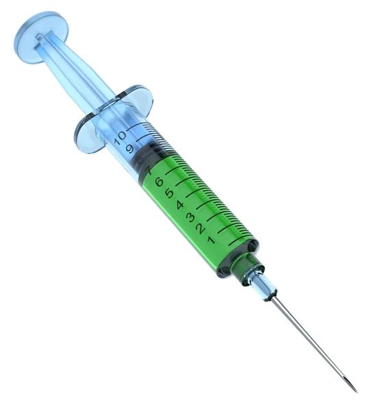 Medical syringe isolated on white — Stock Photo © scanrail 5442895
