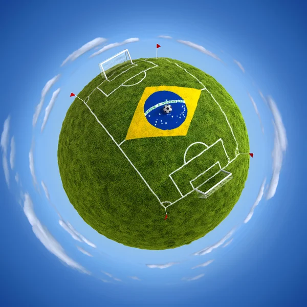 Estadio con bandera de Brasil — Foto de Stock