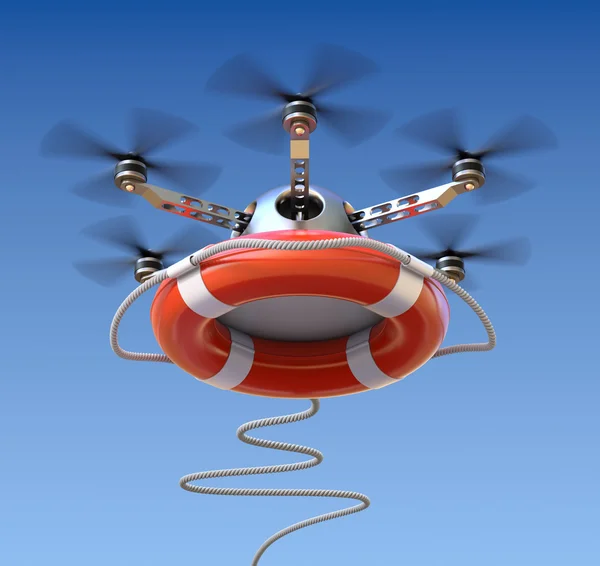 Drone with the lifebuoy — Stock Photo, Image