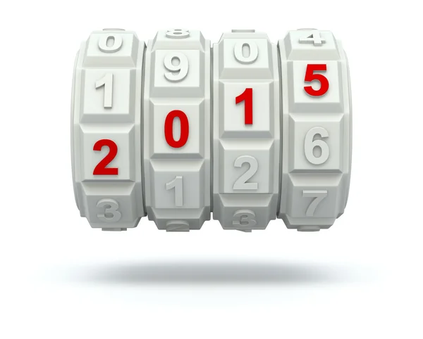 Year 2015 on the code mechanism — Stock Photo, Image