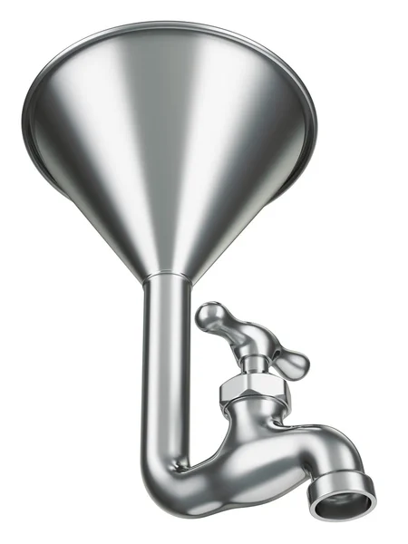 Funnel with the faucet — Stock Photo, Image