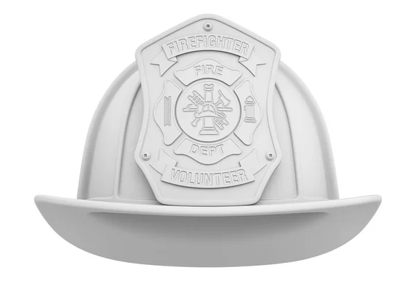 白色背景下隔离的消防员头盔的黏土渲染 3D图解 — 图库照片