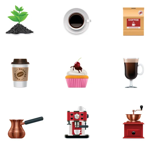 Set de iconos de café vectorial — Archivo Imágenes Vectoriales