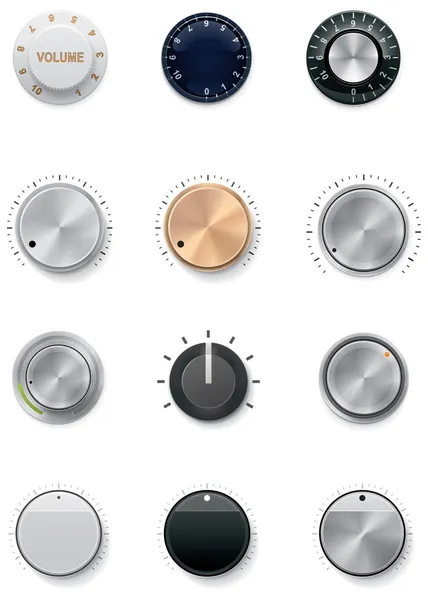 Vector knobs set — Stock Vector