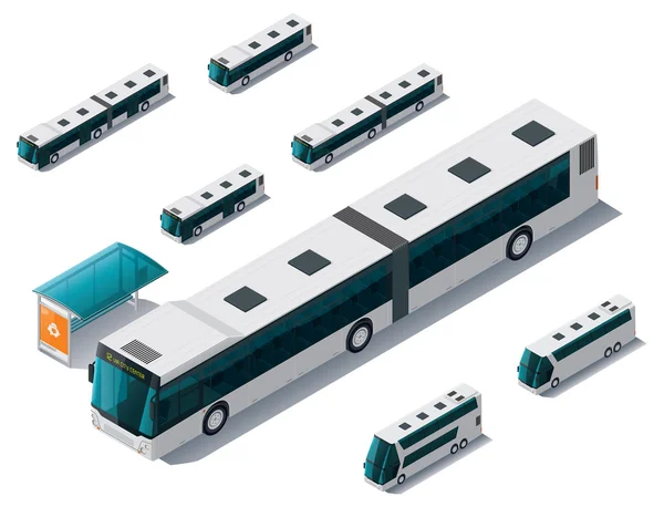 Vector isometric bus set Royalty Free Stock Illustrations