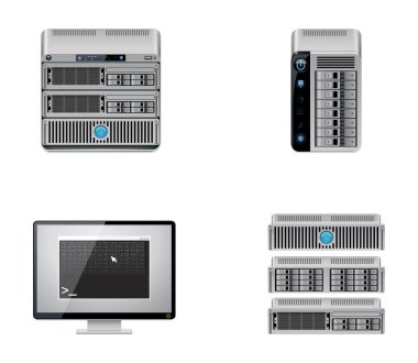 vektör server Icon set