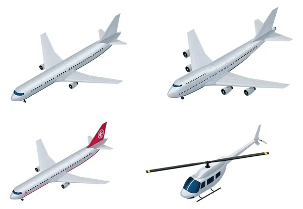 Aviones isométricos vectoriales — Vector de stock