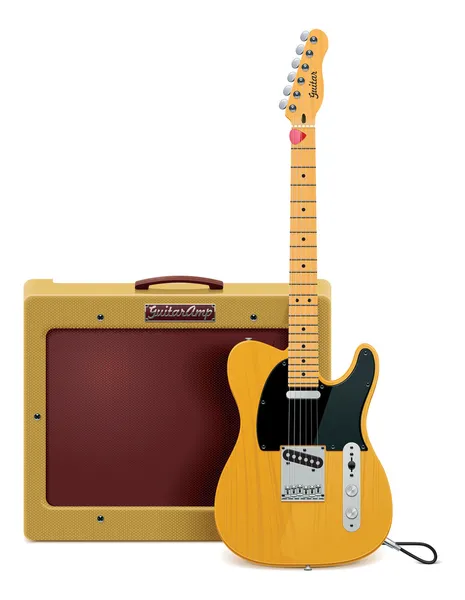 Vector guitar and amp icon — Stock Vector