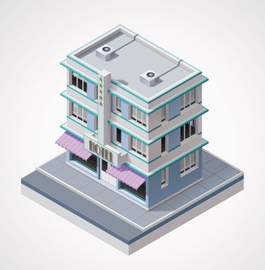 vektör izometrik otel