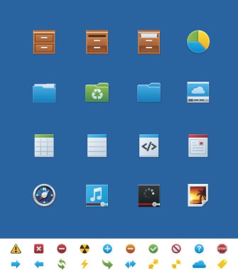 Web yöneticileri için genel Web sitesi simgeleri vektör