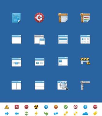 Web yöneticileri için genel Web sitesi simgeleri vektör