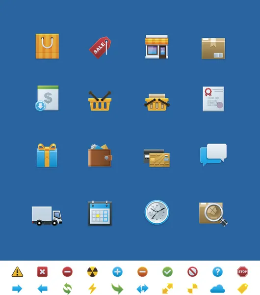 Vector iconos comunes del sitio web. Tienda — Archivo Imágenes Vectoriales