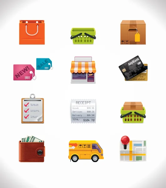 Vector shopping icon set — Stock Vector