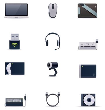 vektör laptop aksesuarları Icon set