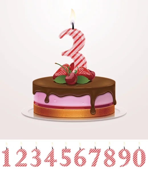 Vektor születésnapi torta gyertya — Stock Vector