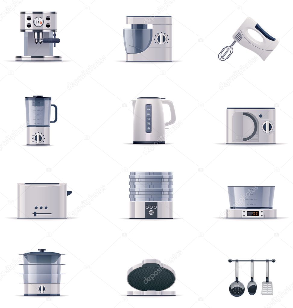Vector domestic appliances set. Part 2